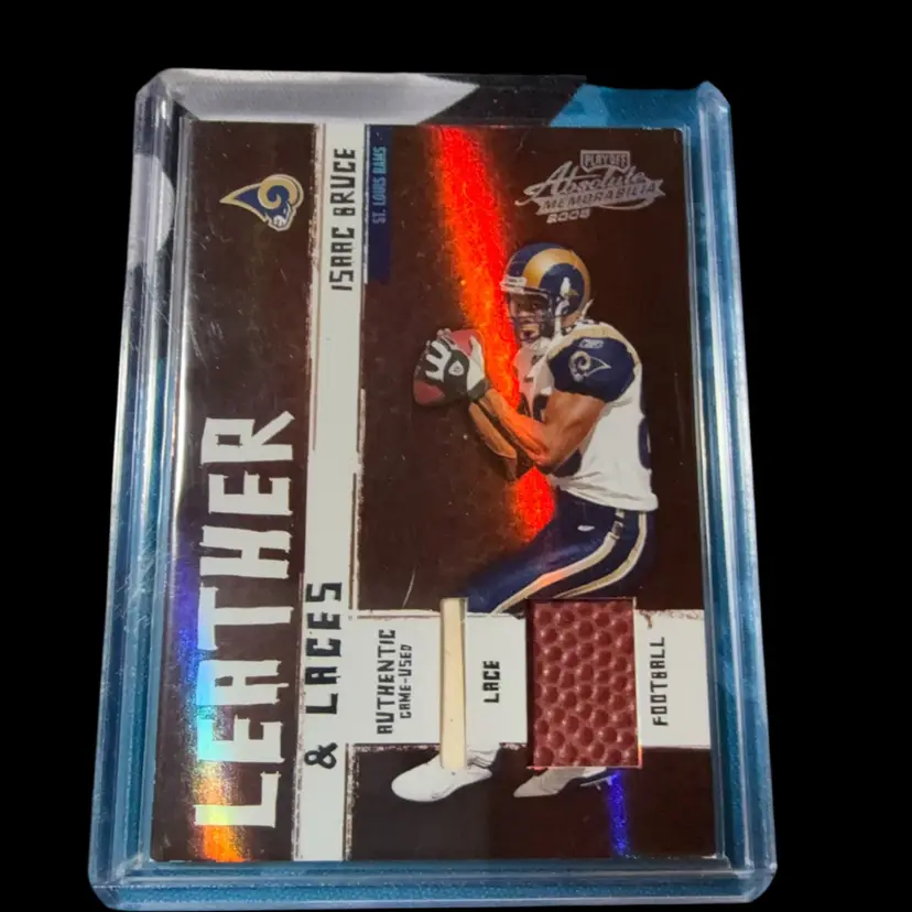 Isaac Bruce Leather & Laces Playoff Absolute Memorabilia /25 Los Angeles Rams