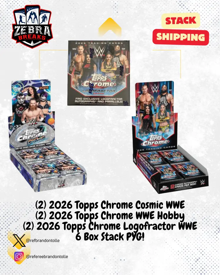 ZB 26269: 2025 Topps Chrome Cosmic/Chrome Hobby/Logofractor 6 Box