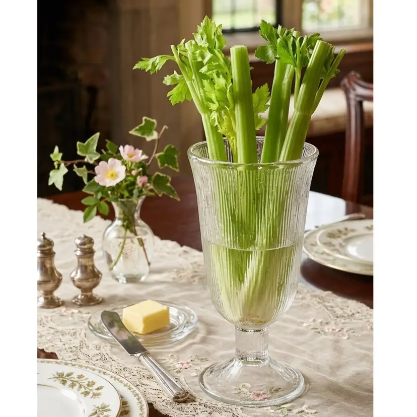 Postmodern Celery 🥬Vase From Ząbkowice Glassworks, Former Czechoslovakia, 1970s 10”