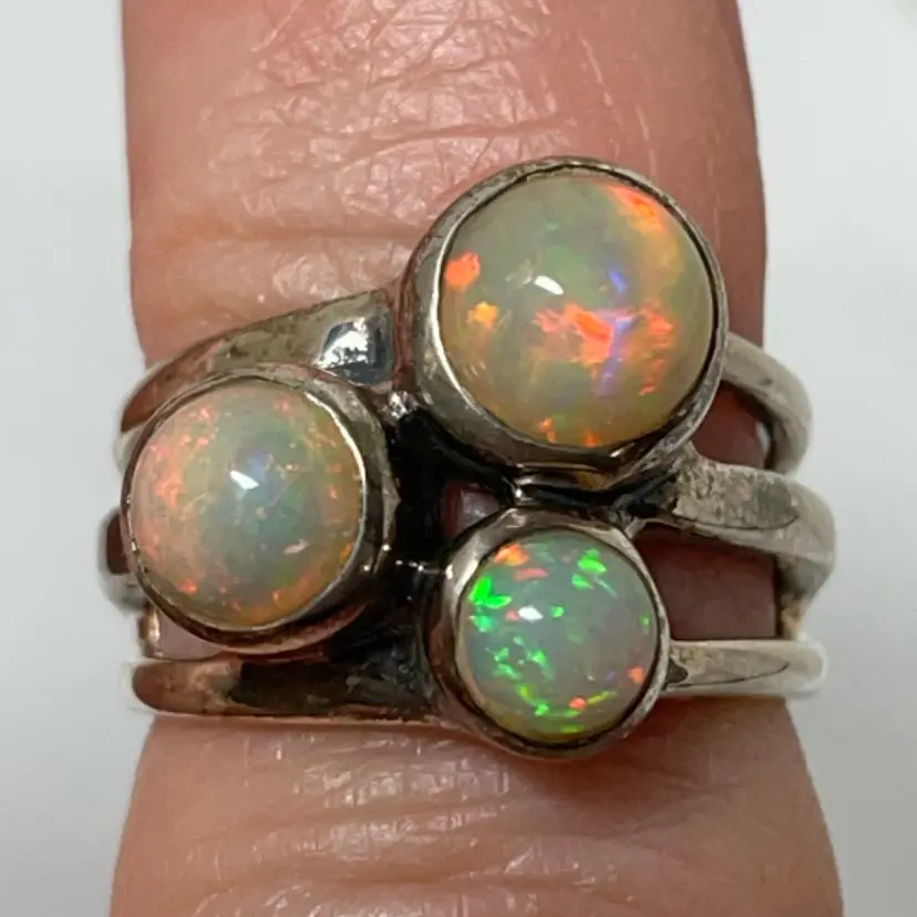 #10 - Size 5.75 Ethiopian Opal 925 Sterling Silver Ring