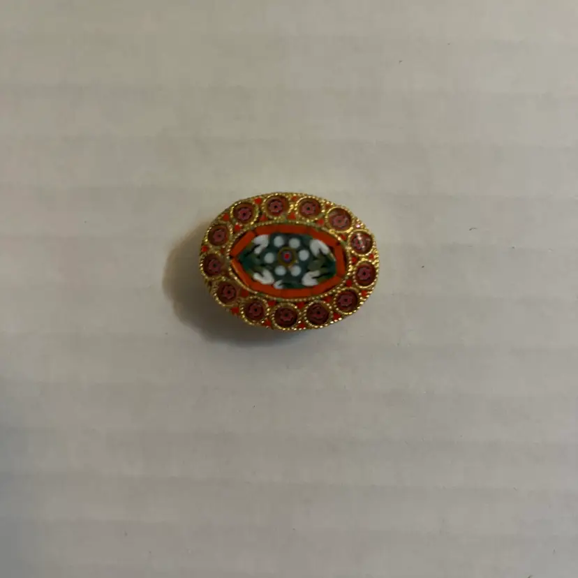 Vintage Micromosaic Pin In Perfect Condition