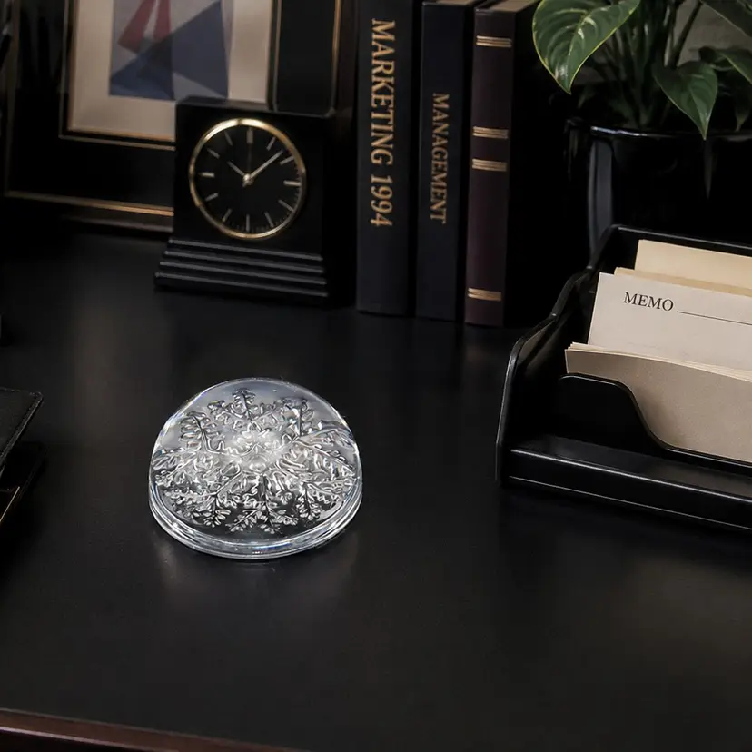 Vintage Crystal Snowflake Paperweight