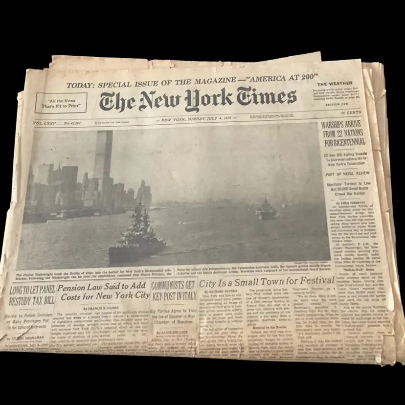 1976 July 4th Bicentennial New York Times