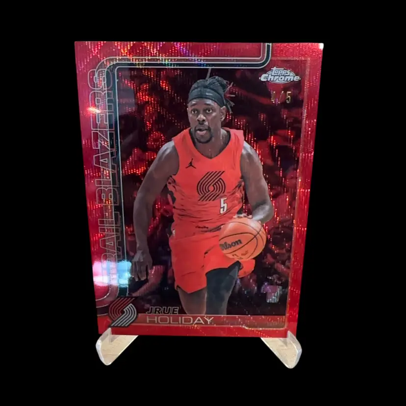 Jrue Holiday Chrome Update Red Wave /5!! Portland Trail Blazers