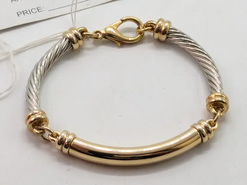Gold and Silver Tone Twisted Cable Bracelet NWT