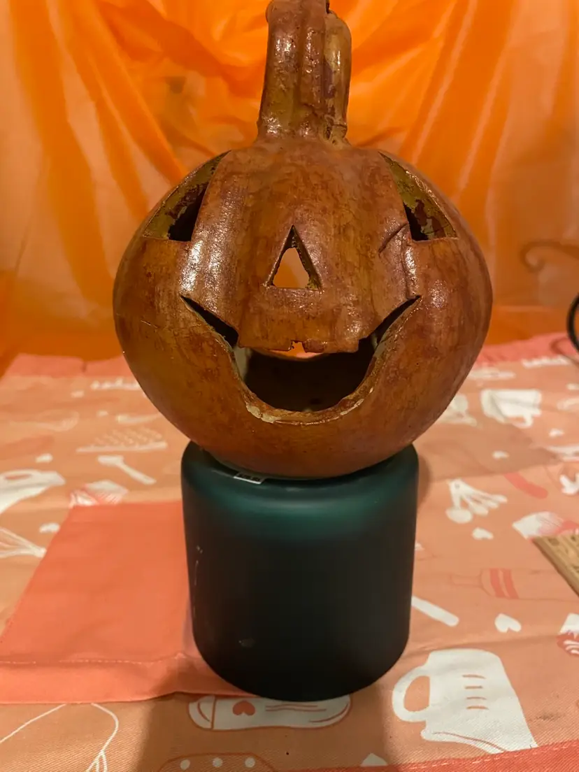 Glazed terracotta jack-o'-lantern from Mexican Pottery