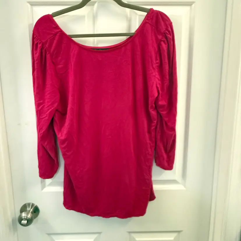 White House Black Market xL Hot Pink 3/4 Sleeve Shirt Top