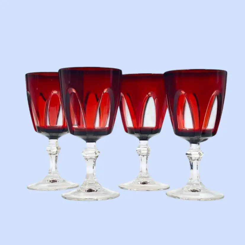 #331- Vintage 4pc Stemware Cordial Wine Glass Set  Luminarc By Cristal d’ Arques France 1973-2006