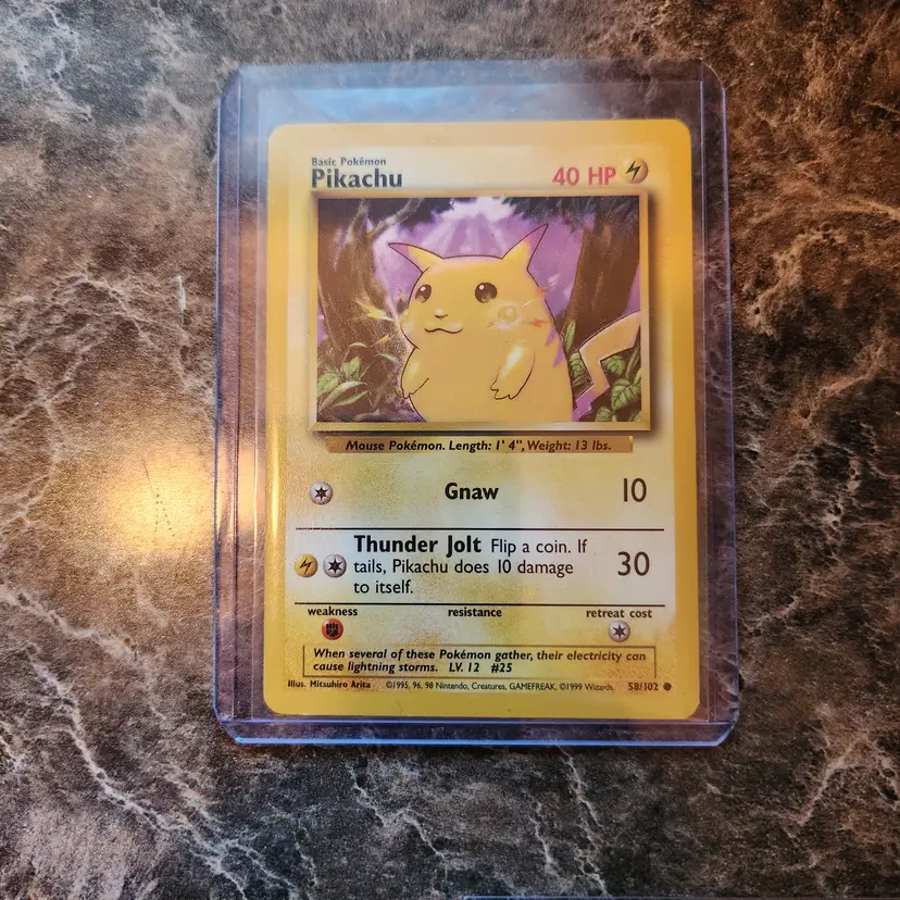 Pokémon  Pikachu 1999 from the original base set #58/1022