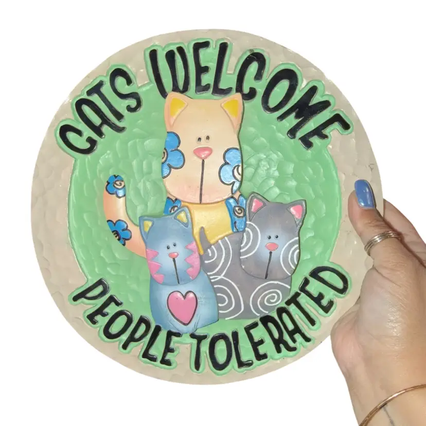 “Cats Welcome People Tolerated” Spoontiques Resin Wall Decor