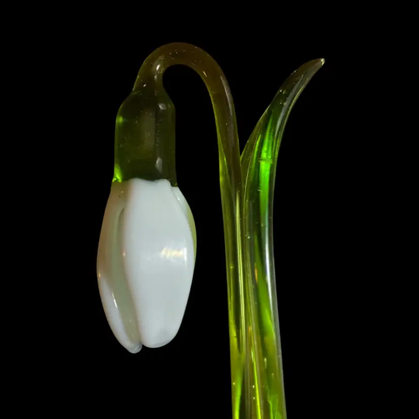 #34- Just In From Ukraine 9 Inch Hand Blown Glass Flowers As Pictured