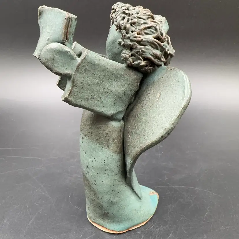 Studio Slab Art Pottery angel it Has A Stamp Maker Mark The Spaghetti Hair Angel Is A Signature Feature Of Jane Brown. Around The 1990S possibly From Alabama Usa