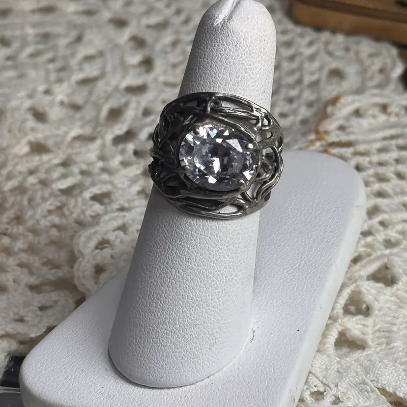 Sterling Silver Israel Cz Ring Size 8