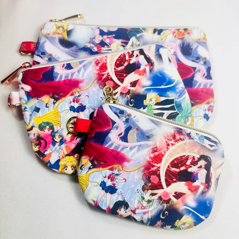 Handmade Anime Sailor Moon Coin Bag Zippered Pouch Phone Holder New