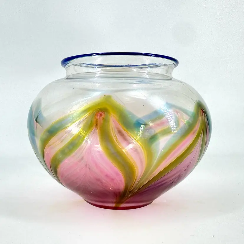 Zellique Studio Art Glass Vase Signed