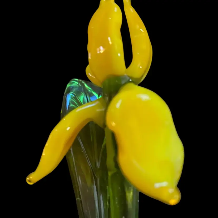 #14- Just In From Ukraine 9 Inch Hand Blown Glass Flowers As Pictured