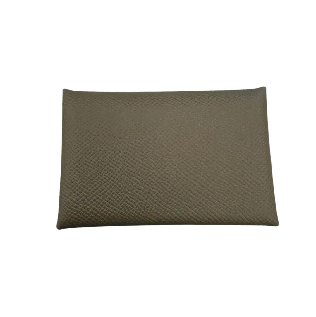 Hermès Taupe Calvi Card Holder