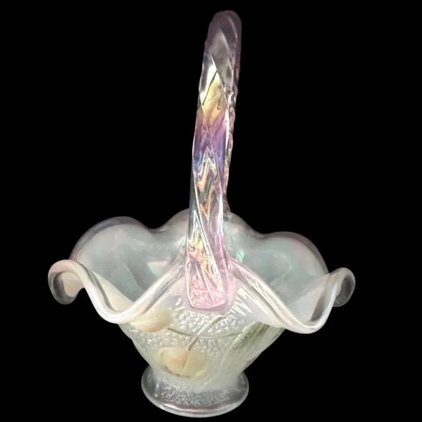 Fenton Iridescent Tulip Basket