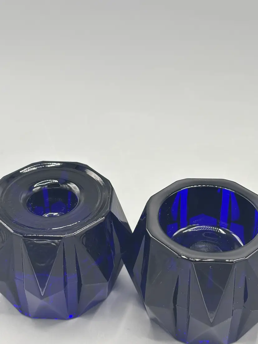 Vintage Cobalt blue candle holders