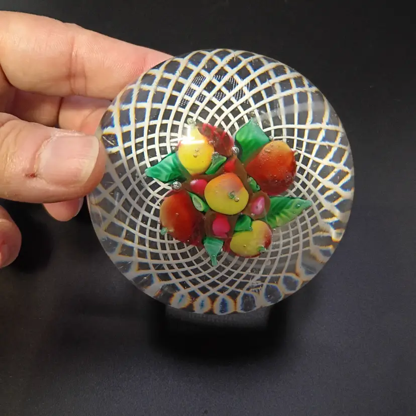 Antique New England Glass Company fruit basket paperweight