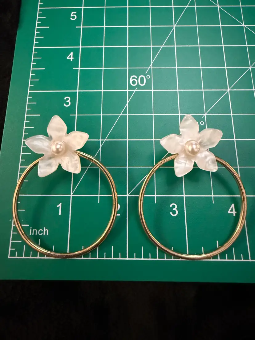 Vintage Floral Hoop Earrings