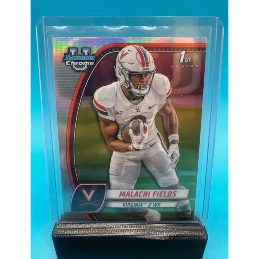 Malachi Fields 1st Bowman Chrome U Refractor Notre Dame Fighting Irish & New York Giants