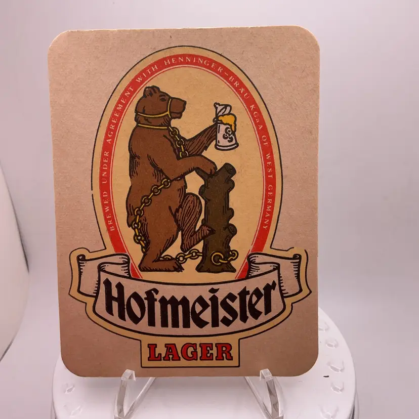 PP4 VTG Hofmeister Lager George the Bear Coaster 4.5" x 3.25"