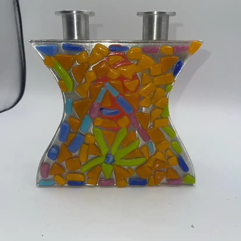fused Glass Double Candle Holder