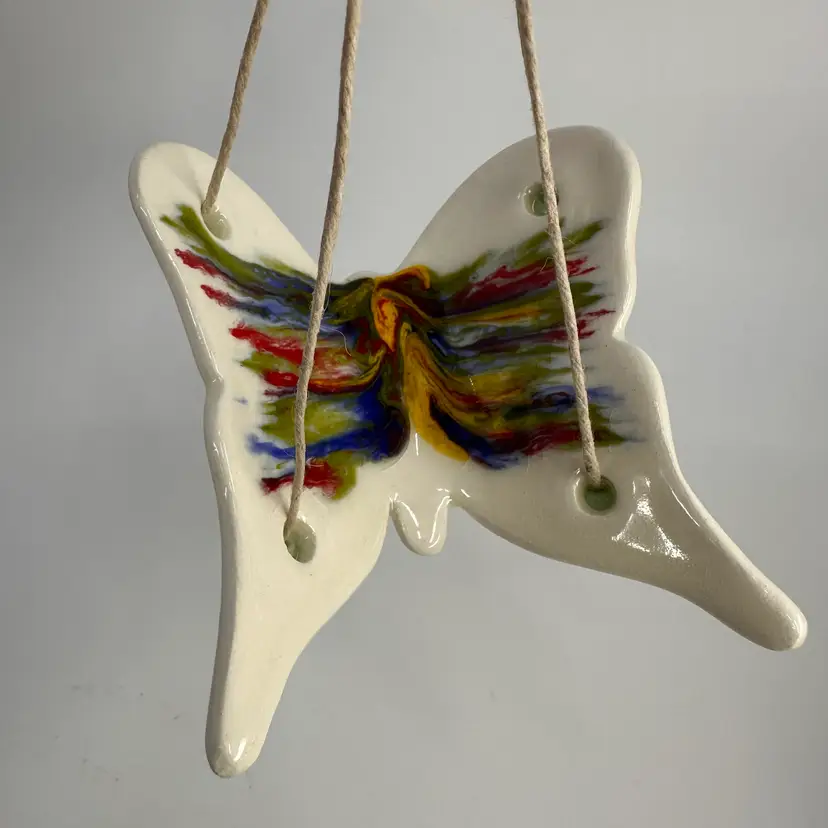 Ceramic Colorful Butterfly Hanging Ornament