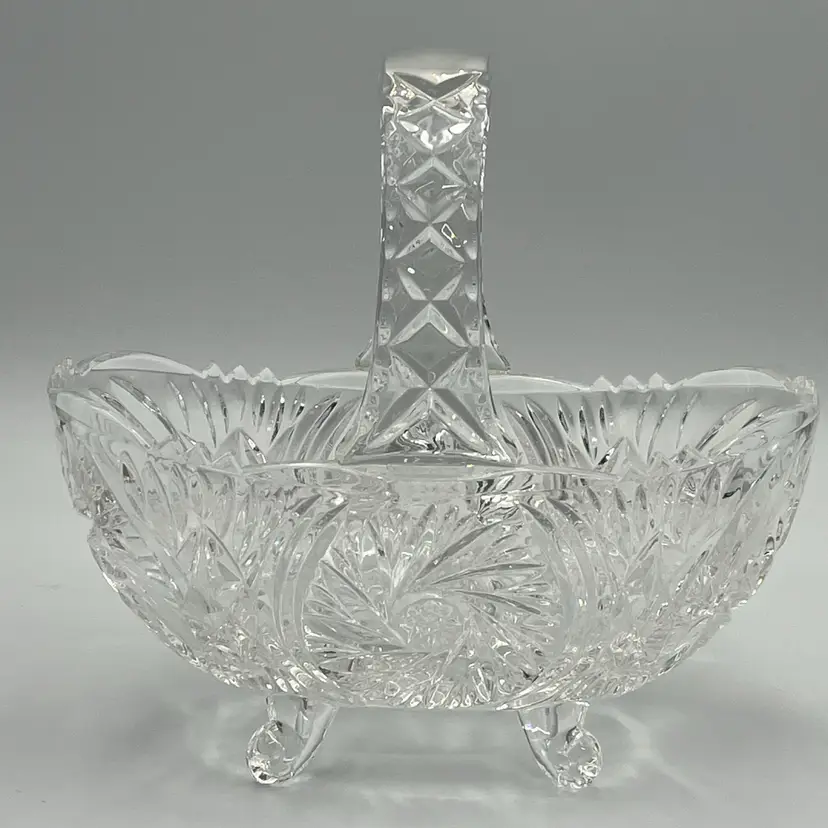 Footed Crystal Basket