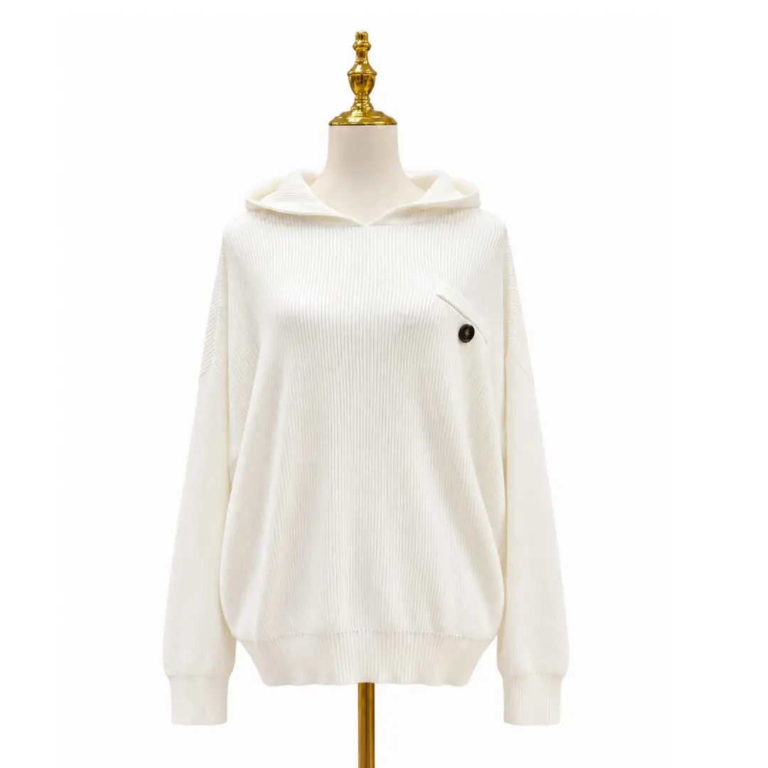 Brunello Cucinelli Ivory Hoodie Sweater Sz M