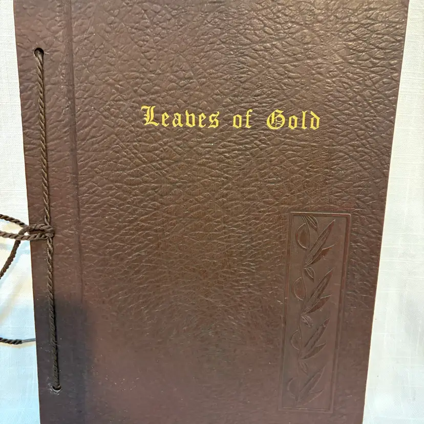 Vintage Leaves of Gold Leather book