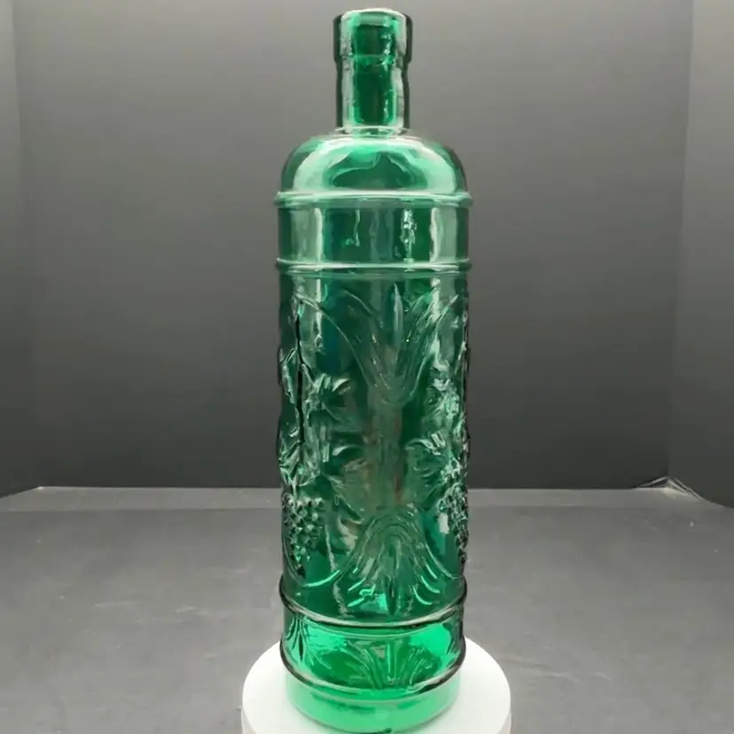 Emerald Green Grape Vine Decanter/Vase | Vintage 1970s