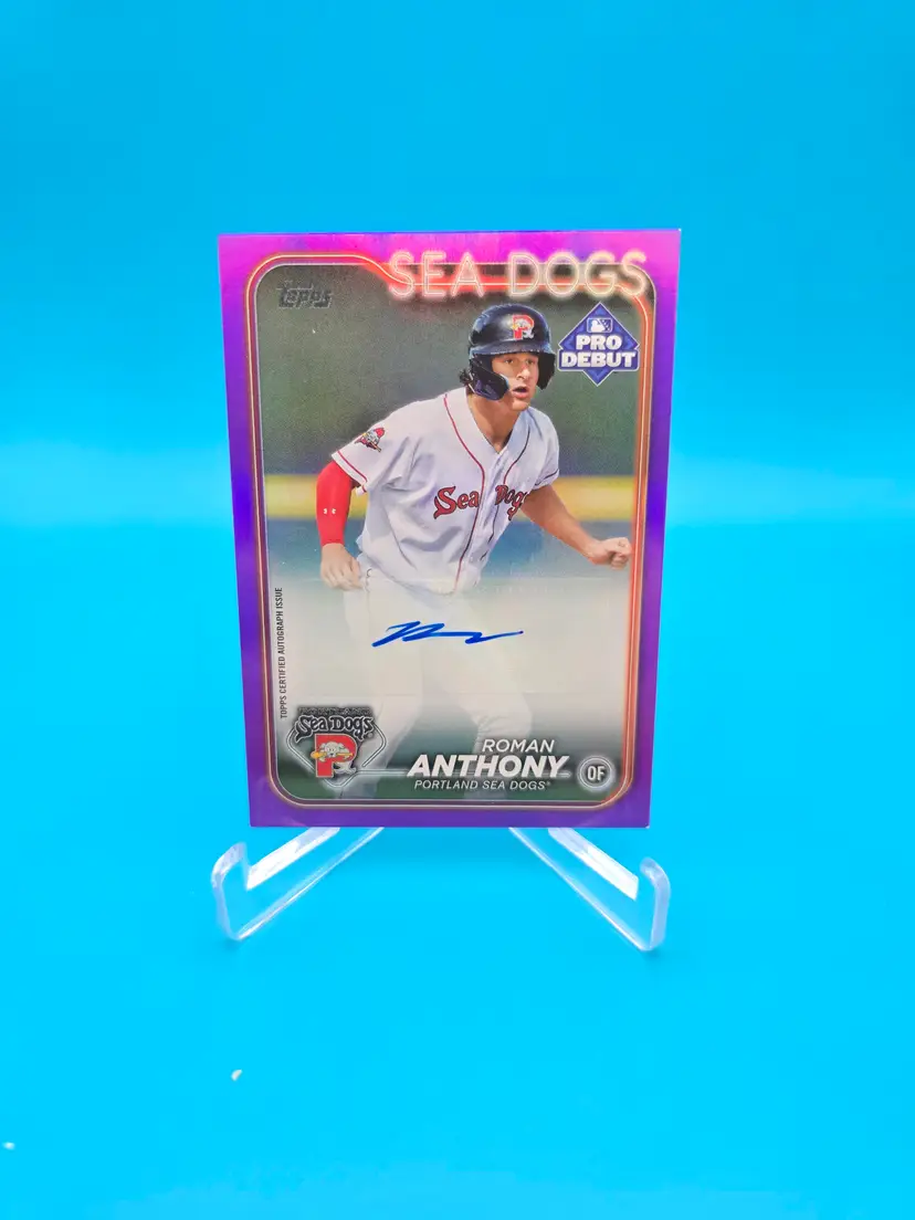 Roman Anthony 2024 Topps Pro Debut #PD-39 Purple Foil /299 Prospect Auto Boston Red Sox