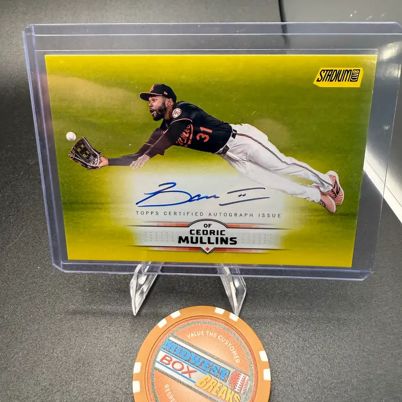 Cedric Mullins Yellow Auto 2025 Topps Stadium Club Baltimore Orioles