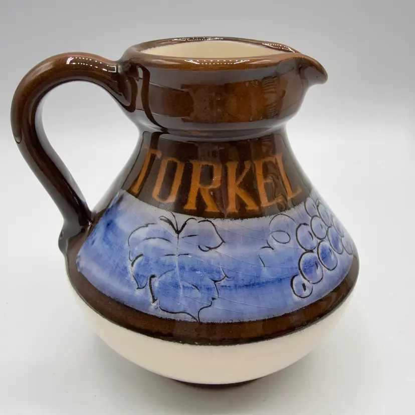 Torkel Vaduz Michelin Star Restaurant Liechtenstein Glazed Clay Creamer EH Handarbeit German Pottery 4 1/4”