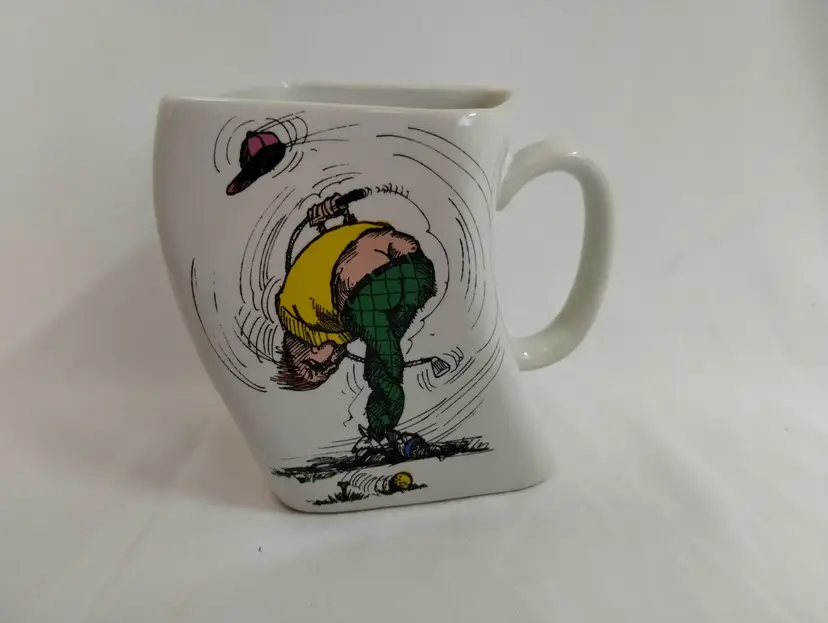Golf Mug Created by Golf Gifts Inc, 1991, The Results of the Over-Swing