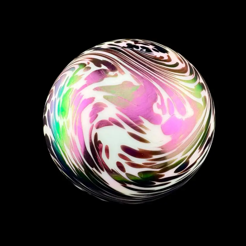 Vintage Gary Levay Iridescent Swirl Paperweight 2” Tall x2.5” Wide