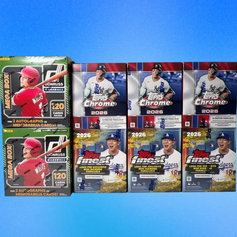 2026 Topps Chrome/Finest/Donruss Baseball 8 Mega Box Mixer Live Team Rip #1 MBB2013 (stacked shipping)