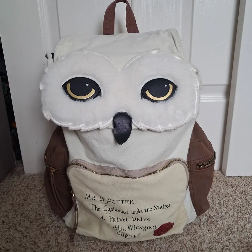Harry Potter Hedwig Owl Backpack Bioworld Address Front Pocket