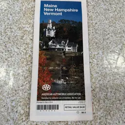 Map - Maine, New Hampshire, Vermont 1996 Vintage