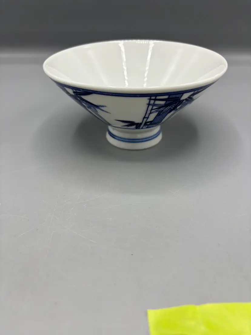 Traditional Japanese Blue & White Rice Bowl