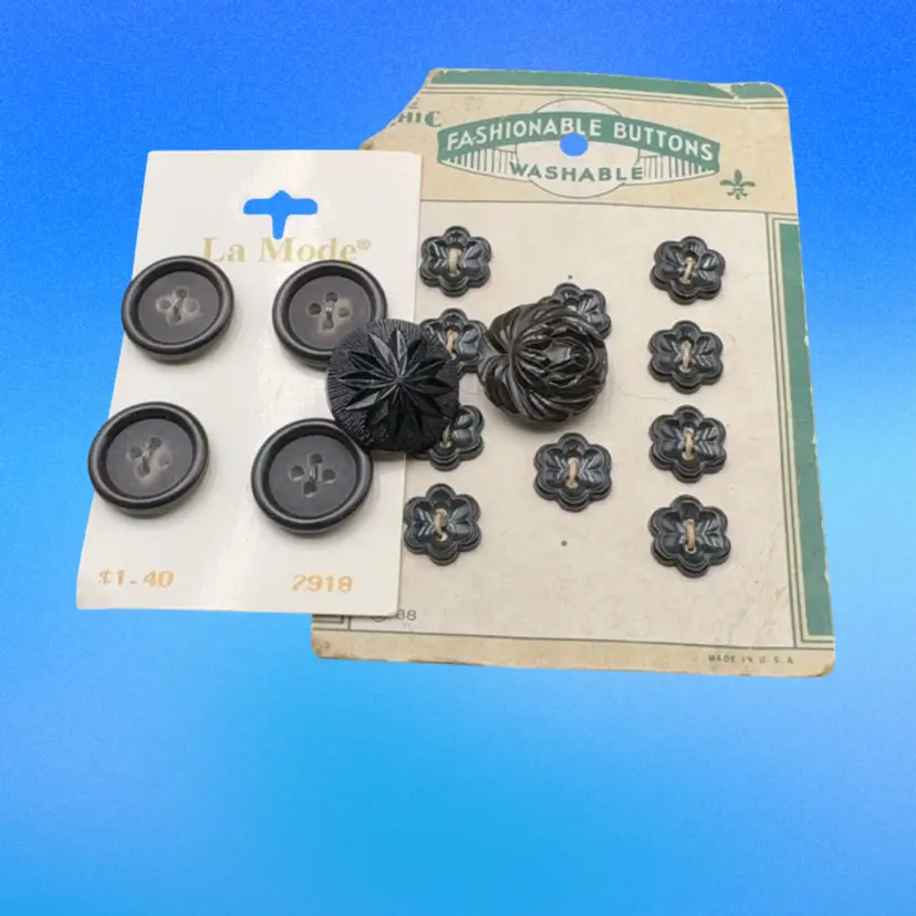 Lot Of 16 Dark Buttons