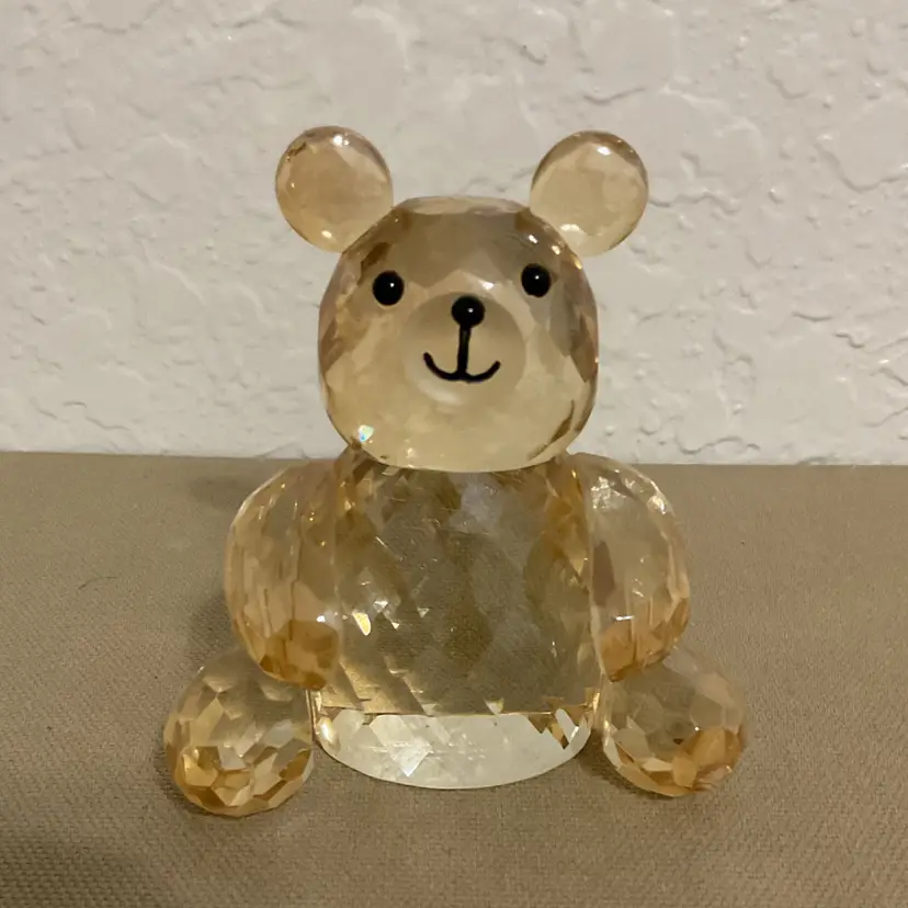 🎉 Simon Designs Amber Crystal Teddy Bear Figurine