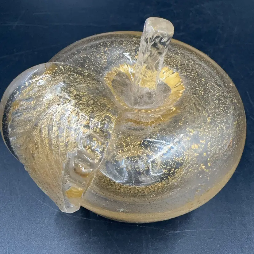 Art Glass Apple With Gold Flakes