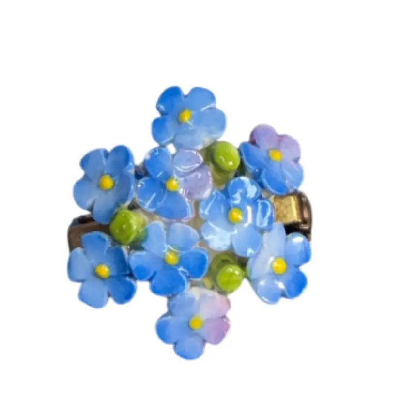 Porcelain Forget Me Not Floral Pin