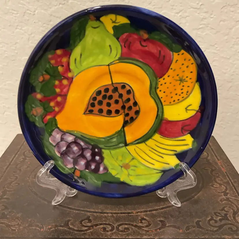 🎉Talavera Hand-painted Ceramic Plate Tropical Fruits