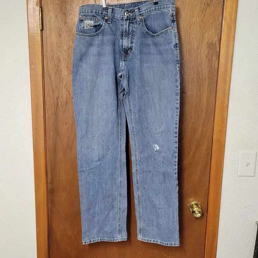 Cinch Mens Straight Leg Jeans Light Wash Blue Denim MB92834 003 32x34