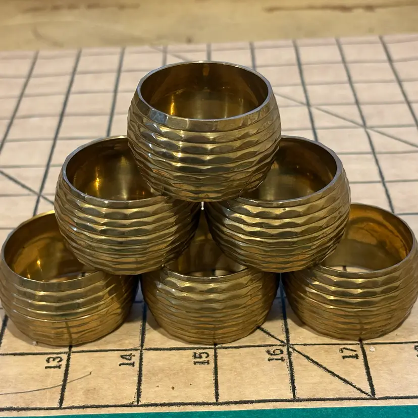 Brass Napkin Rings Set of 6