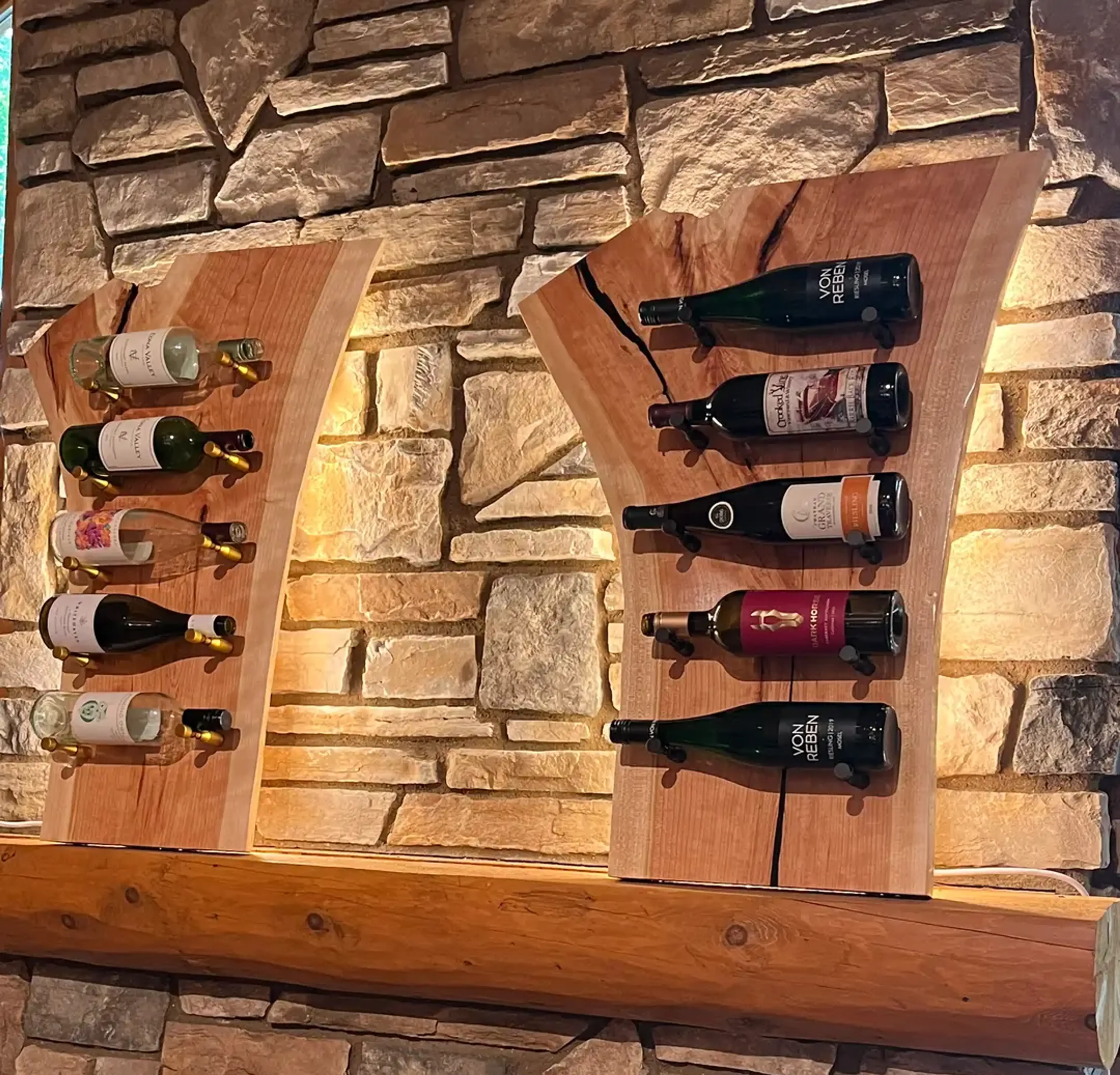 Cherry crotch and black epoxy wine rack